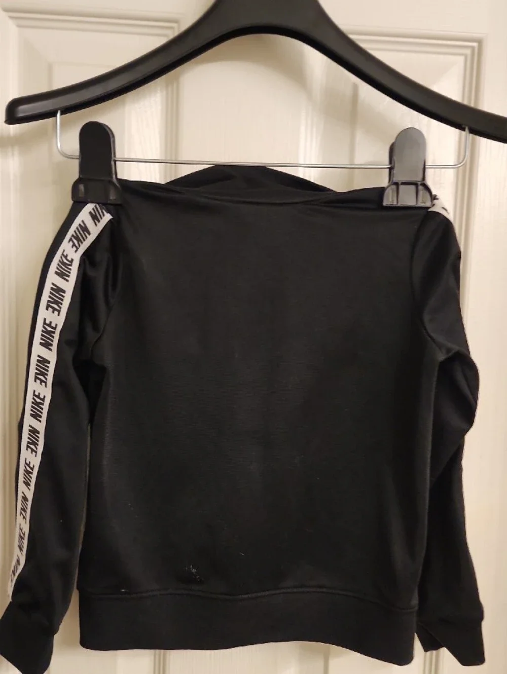 Nike Kids Black Full-Zip Track Jacket with White Logo